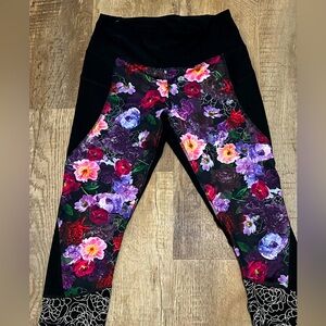 NWOT: RBX Multicolor Floral High Waist Women's Capri legging
